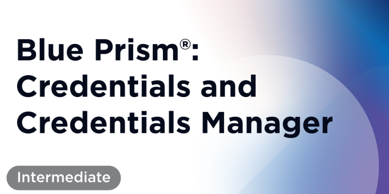 Credenciais do Blue Prism® e Gerenciador de Credenciais