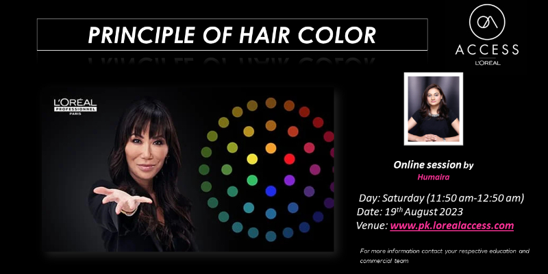 PRINCIPLE OF HAIR COLOR- LIVE- 19th AUGUST 2023 BY HUMAIRA ALI  Image